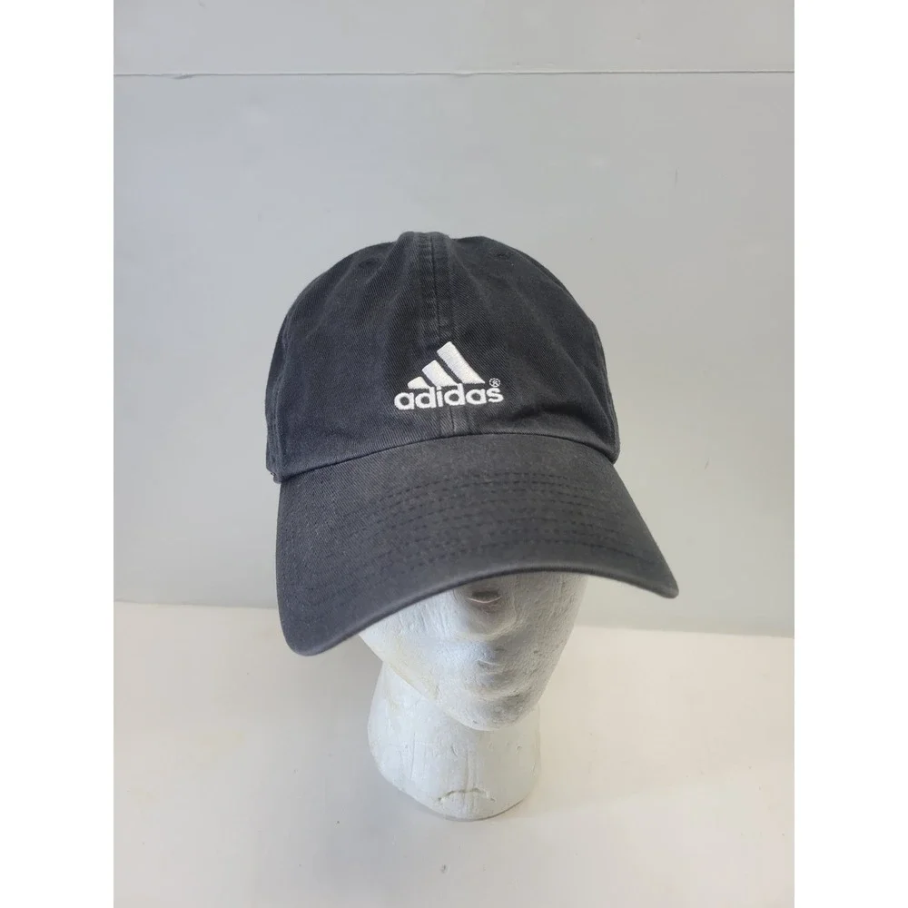 Adidas vtg Baseball Cap‎ Dad Hat Black Embroidered Logo Adjustable Strap